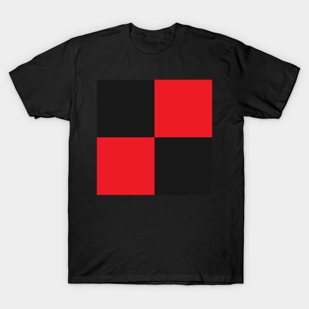 Manchester United Red and Black Checkered Fan Flag T-Shirt by Culture-Factory